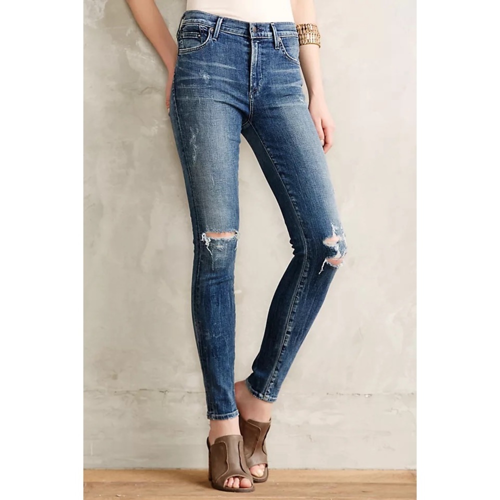 Citizens of Humanity Rocket Crop Distressed Skinny Jeans | Size 27 | NWT